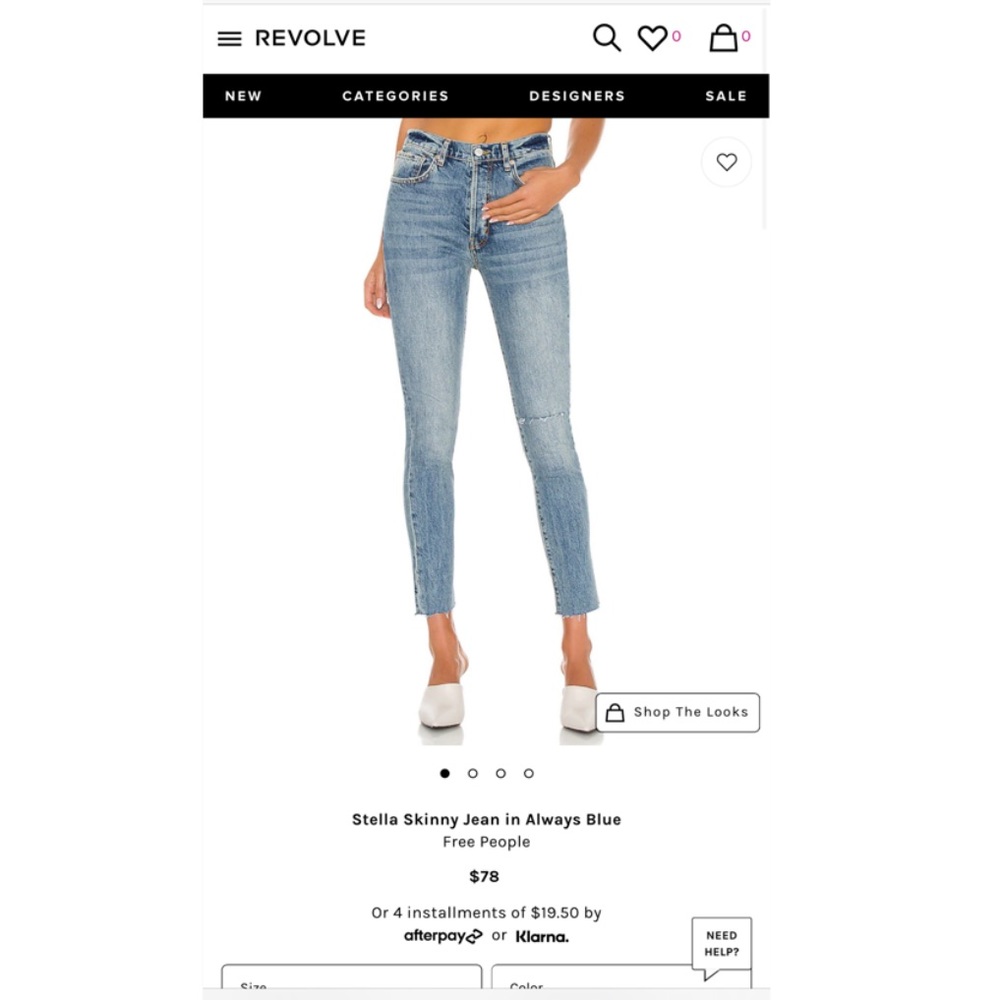 Free people Stella skinny jeans in always blue!!